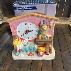 Special Memories Whimsical Ceramic Clock Kids Room Battery Operated